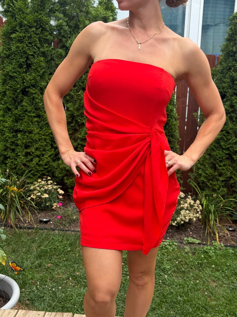 Superdown REVOLVE Red Draped Mini Dress
